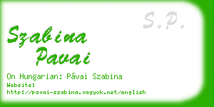 szabina pavai business card