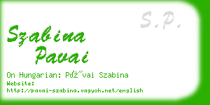 szabina pavai business card